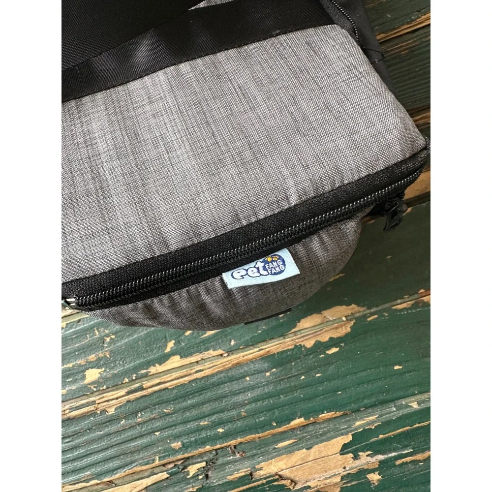 Pet Fang Fang Small Pet Carrier Travel Bag Grey Heather Faux Fur‎ Lining 19in